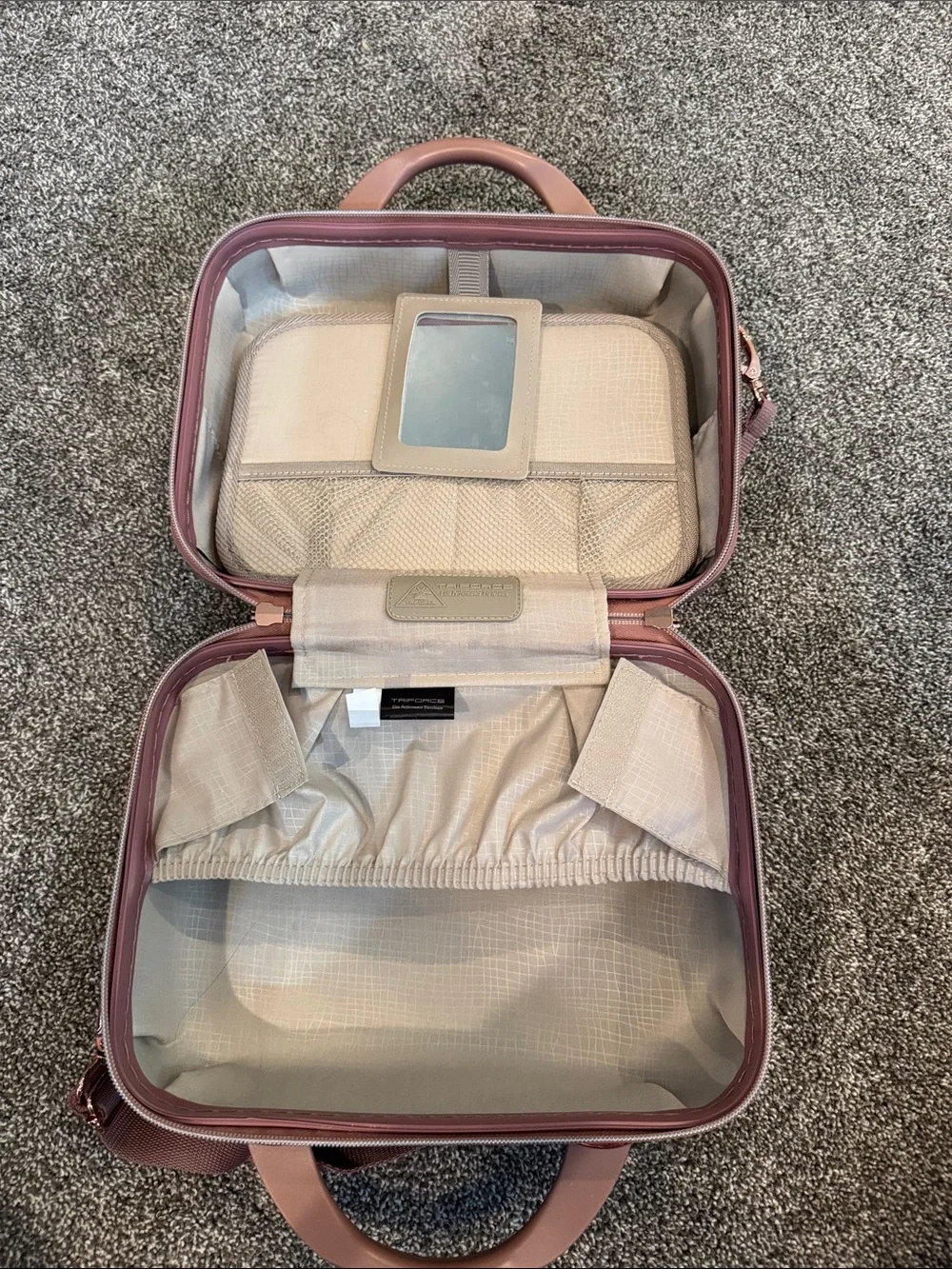 Leopard Print Pink Cosmetic Carry Case with Top Handle